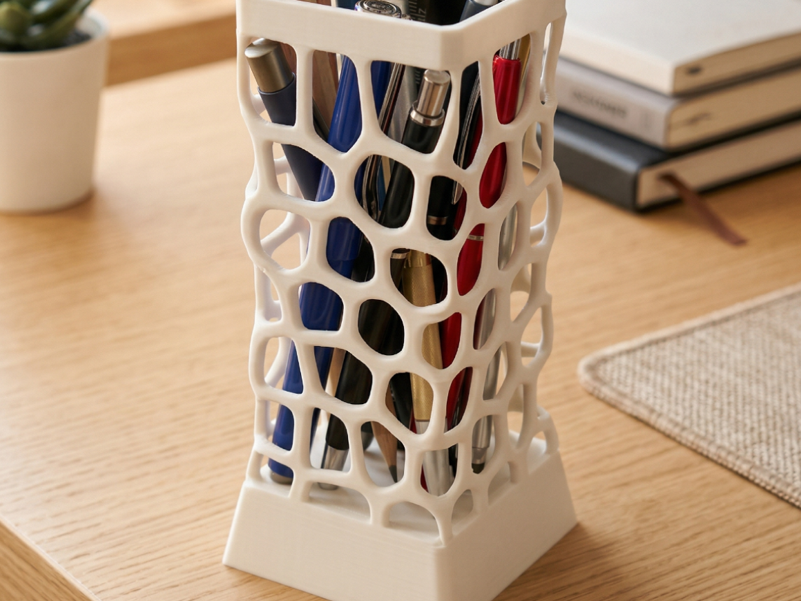 Square Voronoi Pen Holder