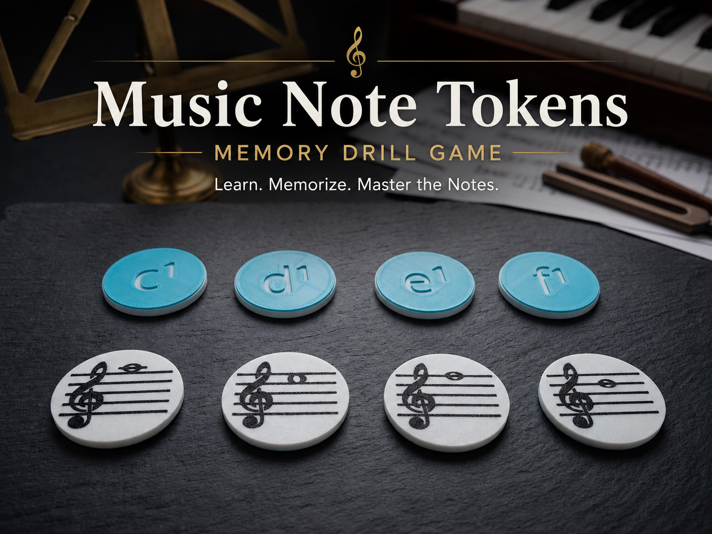 Music Note Tokens – Memory Drill Game