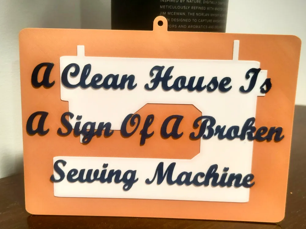 Clean Sewing Machine Sign Household Sewing Sign - Free 3D Print Model - MakerWorld