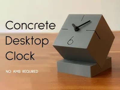 Concrete-Like Desktop Clock