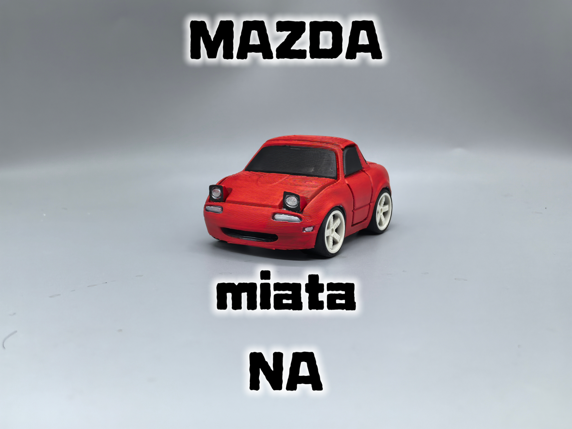 MAZDA MIATA MX5 NA   车身一体打印白模 Q版玩具跑车 