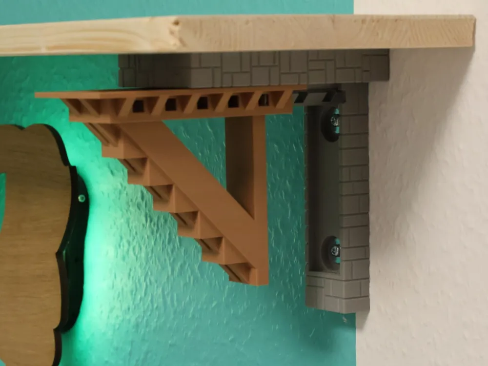Minecraft Support Bracket Minecraft Inspired Shelf Bracket - Free 3D Print Model - MakerWorld