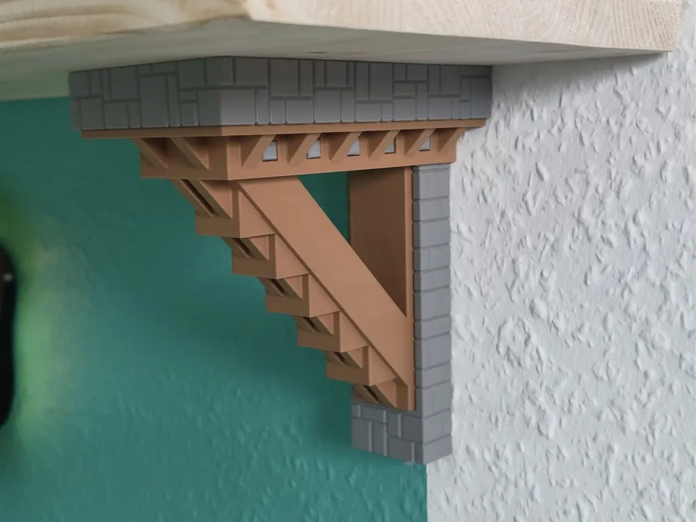 Minecraft Support Bracket Minecraft Inspired Shelf Bracket - Free 3D Print Model - MakerWorld