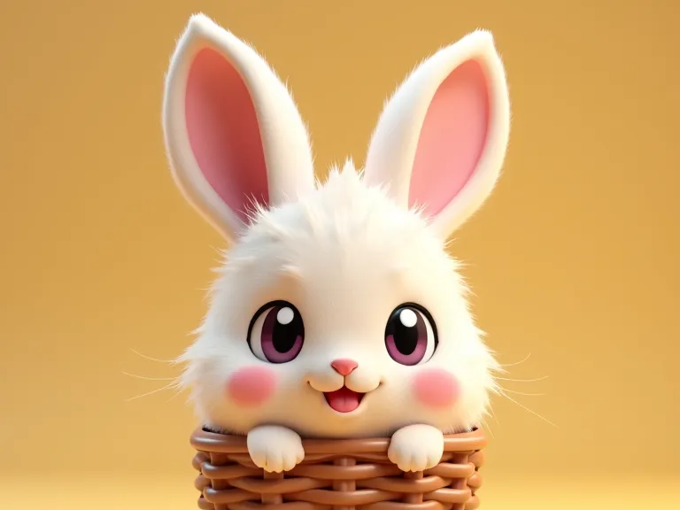Cute Easter Bunny in Basket