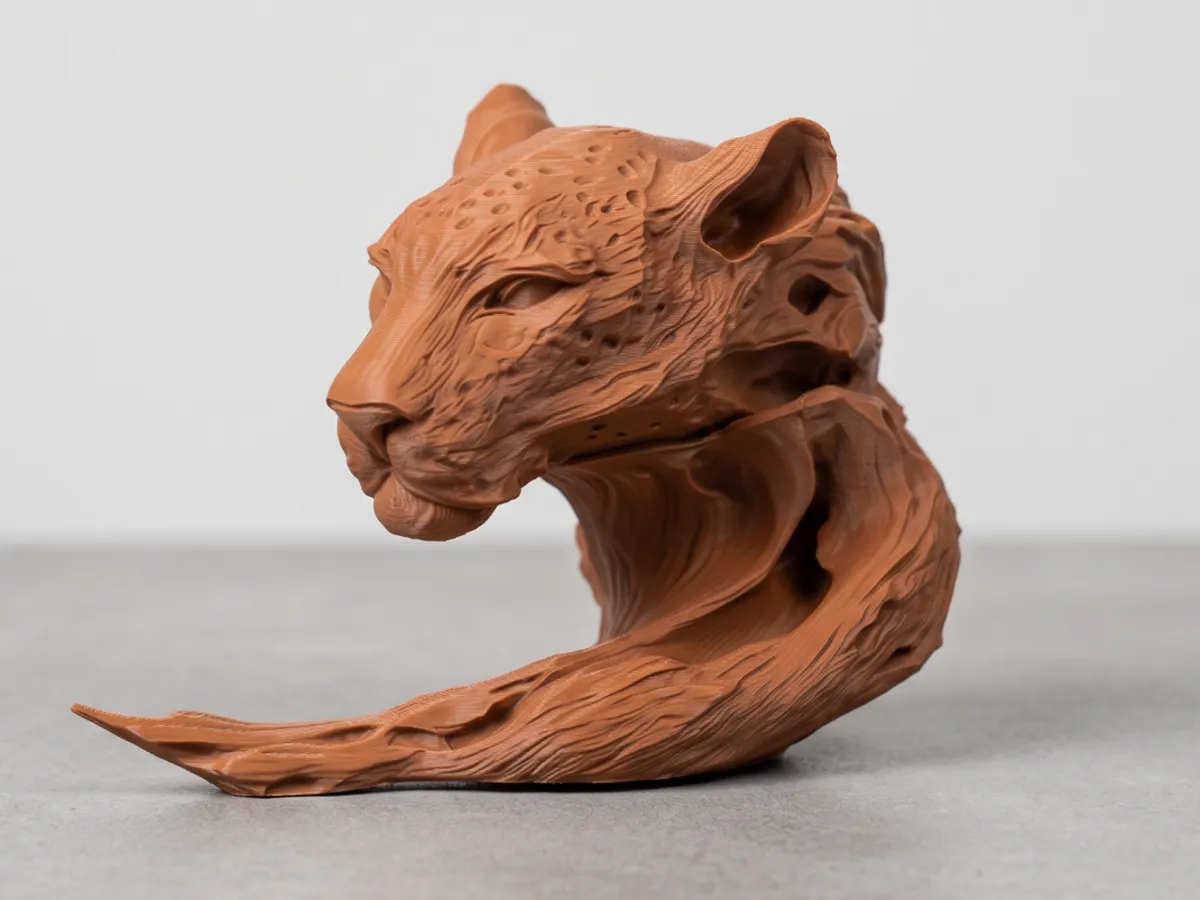 Whispering Jaguar – Flowing Woodcraft Big Cat Bust - Free 3D Print ...