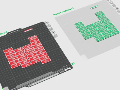 Set of Modifier Tokens for Fantasy Battles (+ / −)
