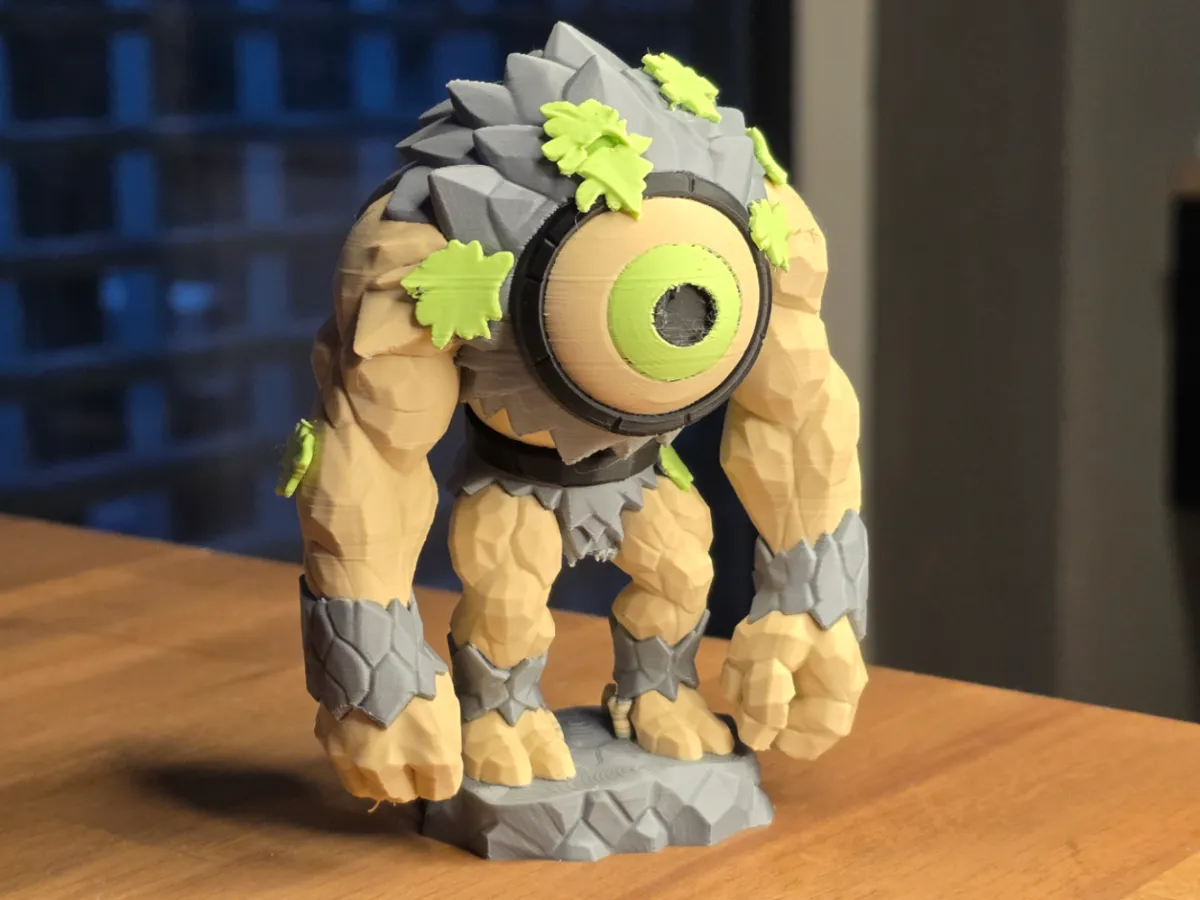 Colorful Forest Cyclops Golem Figurine - Free 3D Print Model - MakerWorld