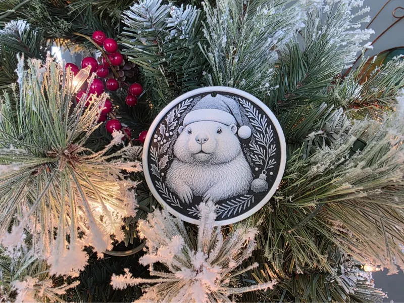 Groundhog Christmas Bauble