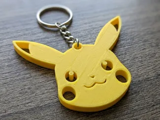 Minimalist Pikachu Keychain - Easy Print FDM