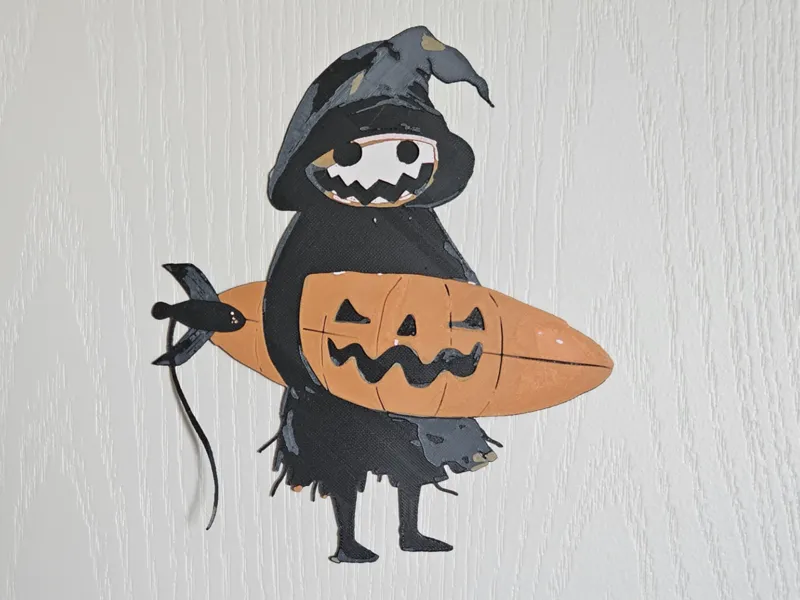 Halloween HueForge Decor - Ghost with a Pumpkin