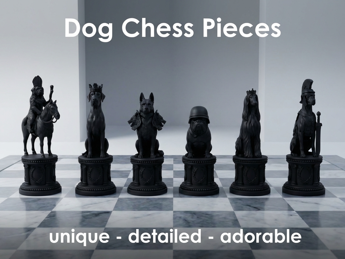 Dog Chess Set Pieces - High Poly
