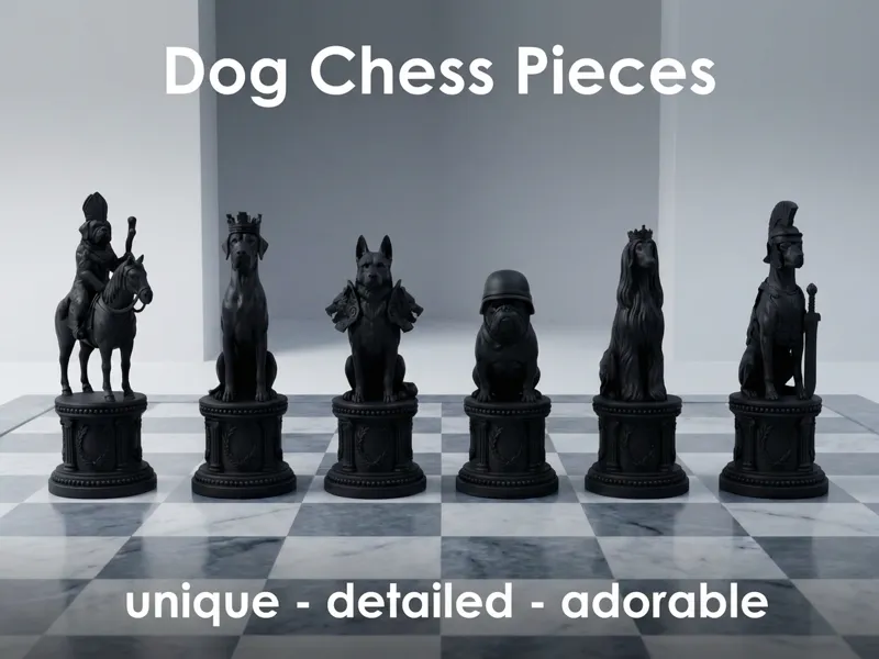 Dog Chess Set Pieces - High Poly