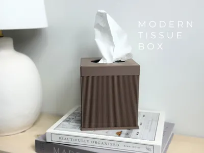 Tissue Box Holder - Modern Ribbed Design