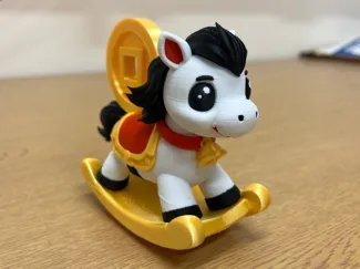 马年磁吸小玩具——马上有钱（卡通小马不倒翁）