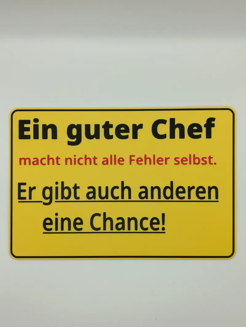 Ein guter Chef Schild Lustig 250x168