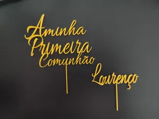 Topo de bolo"A minha primeira comunhão"e"Lourenço"