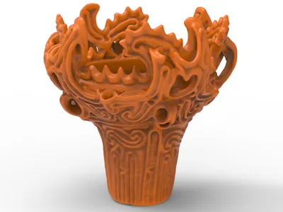 Flame-shaped earthenware