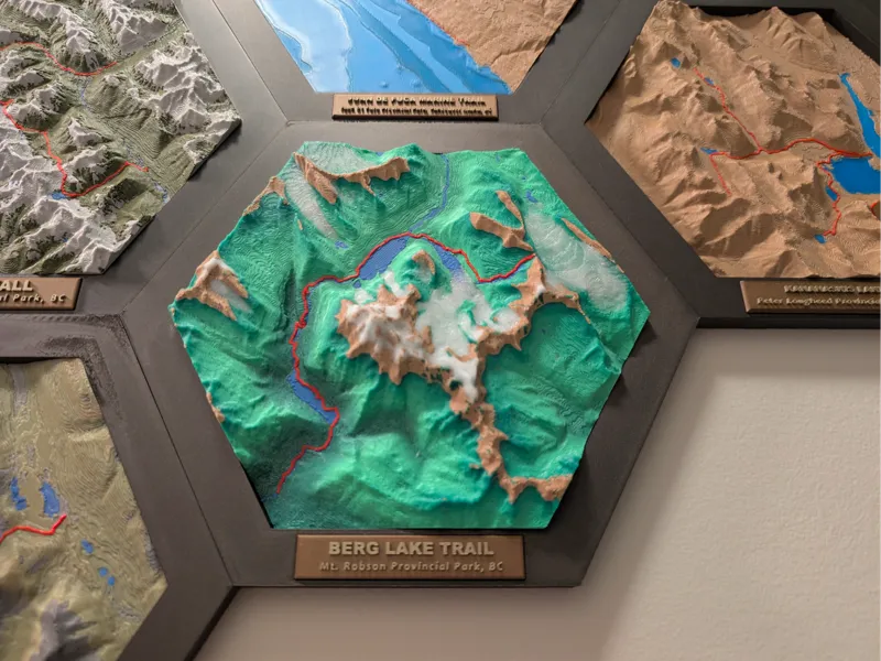 Hex Topo Map (Berg Lake, BC Canada)