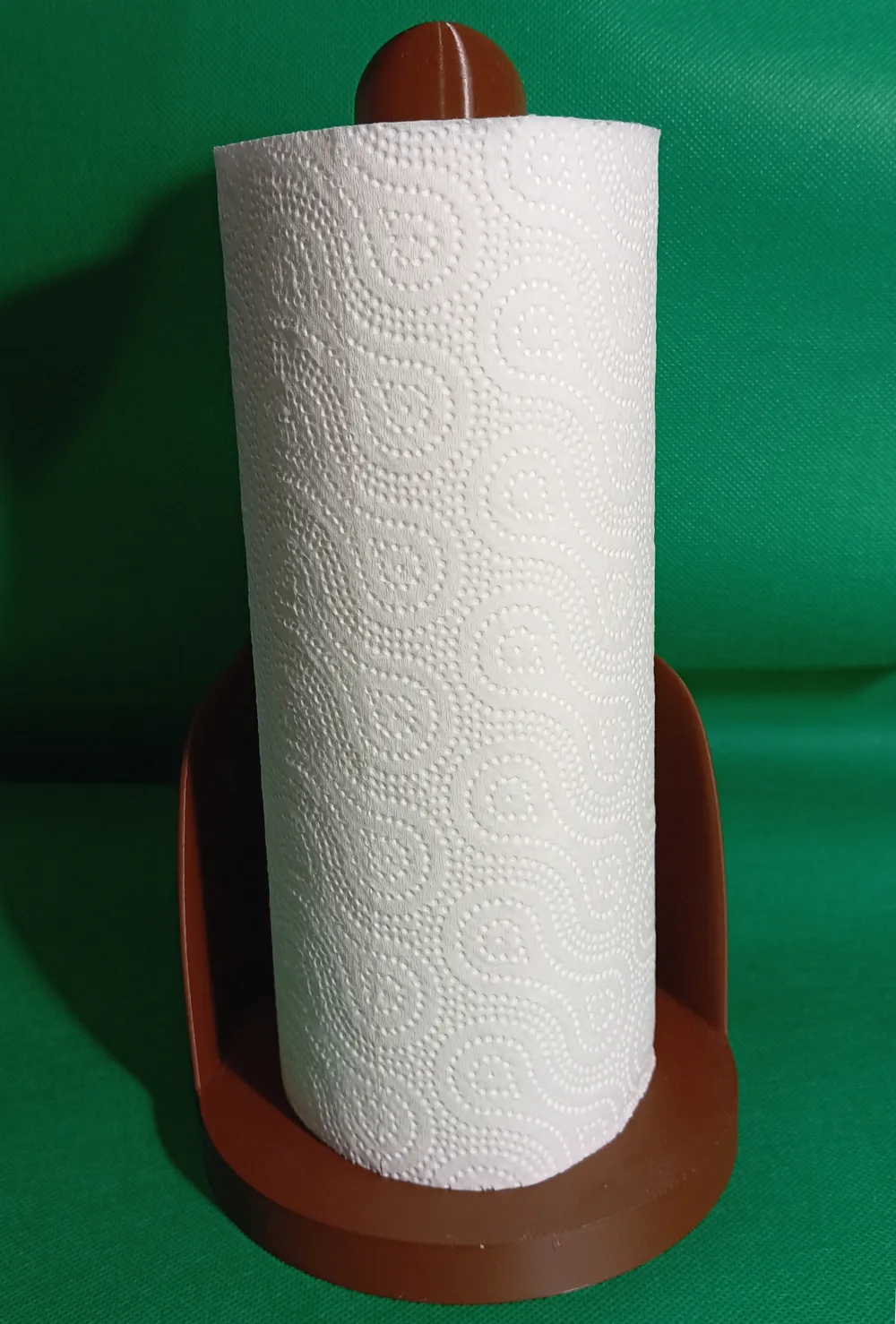 Support élégant Pour Essuie-tout - Embout Cristal, Poteau Bois Massif, Base Fer Orné Noir - Déco Cuisine Raffinée