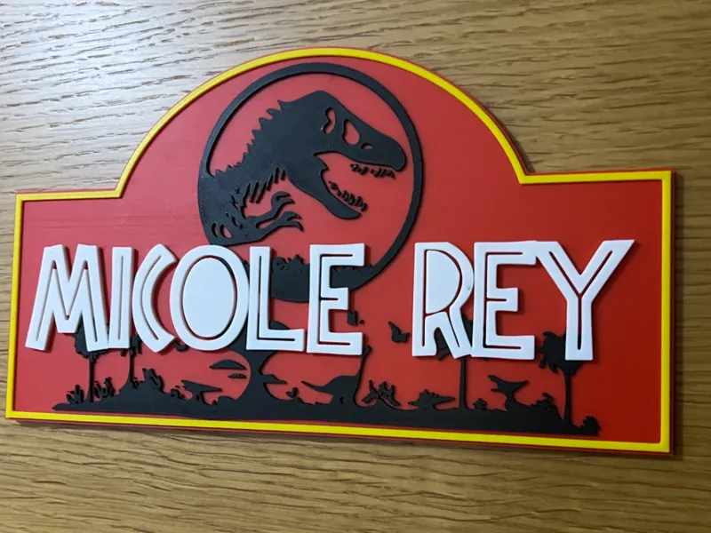 Jurassic Park Bedroom Door Sign (Customizable)