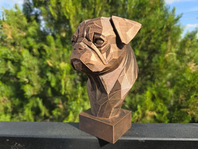 PUG BUST LOW POLY