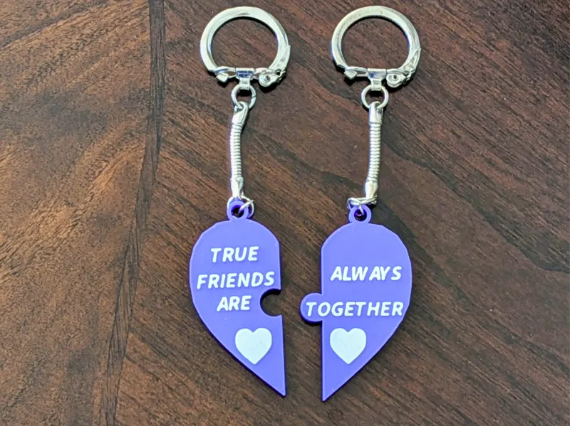 Best Friends Heart Keycahins