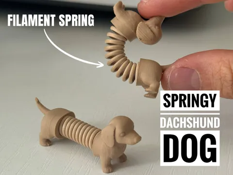 Accesorio para filamento: Springy dachshund dog — referencia de MakerWorld