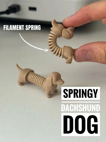 Accesorio para filamento: Springy dachshund dog — vista de referencia 2