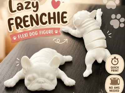Sleepy Frenchie Flex  | Articulated Print-in-Place