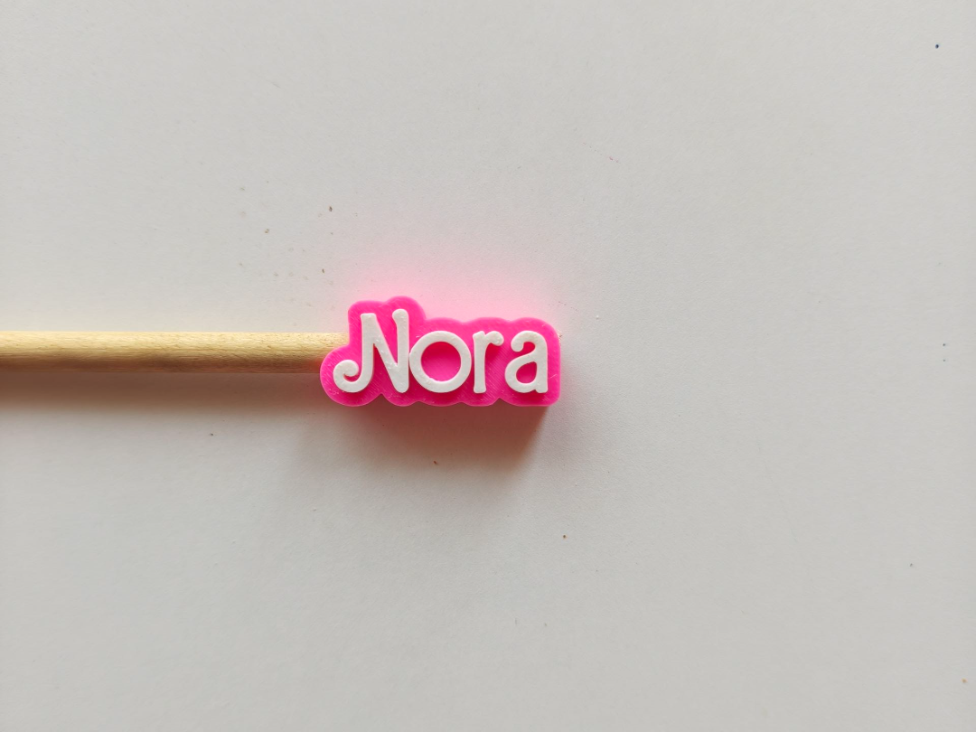 Topper para Lápiz Personalizado: Nombre Nora