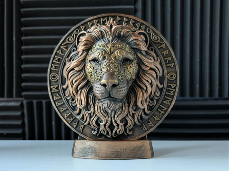 Mystic Lion Relief Löwe Wandbild