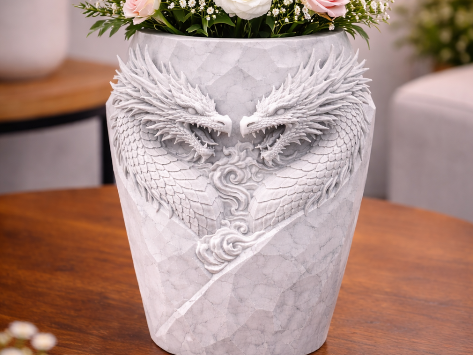 Twin Dragon Vase
