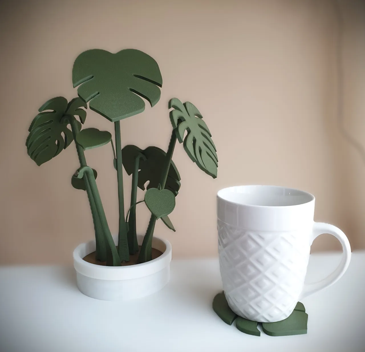Monstera Flower Cup Coasters view 2