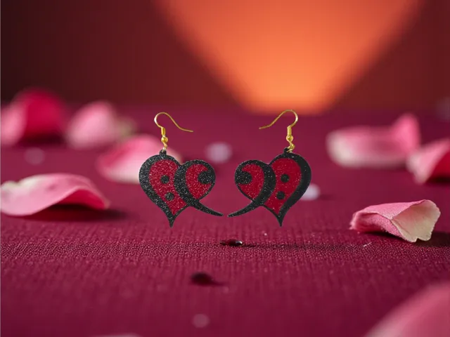 Punctuation heart earrings