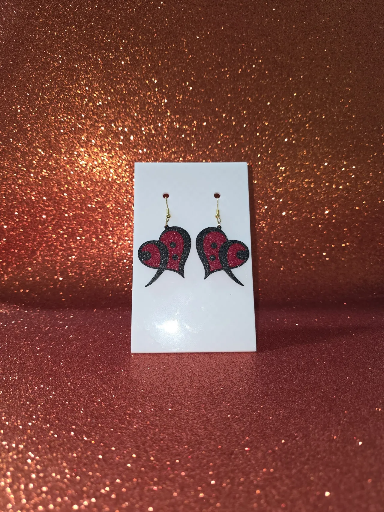 Punctuation heart earrings view 2