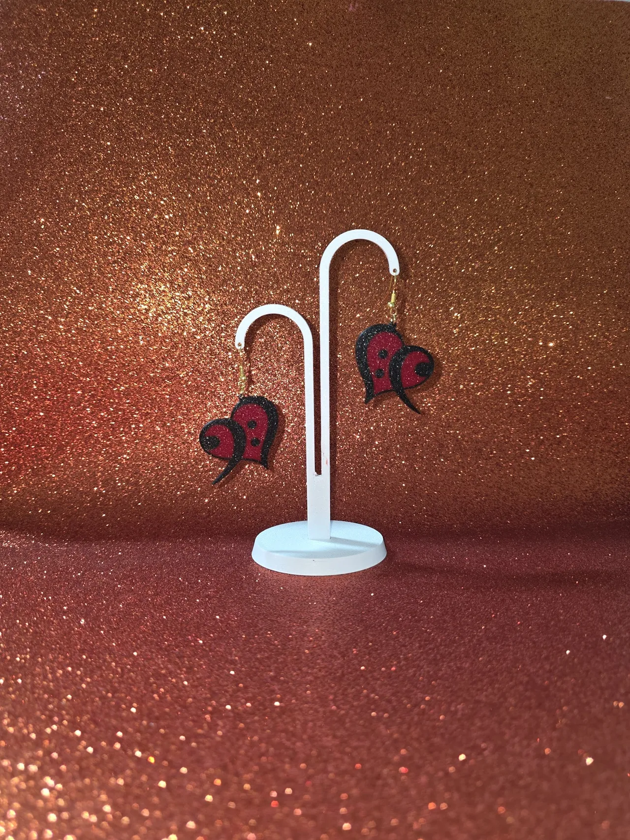 Punctuation heart earrings view 3