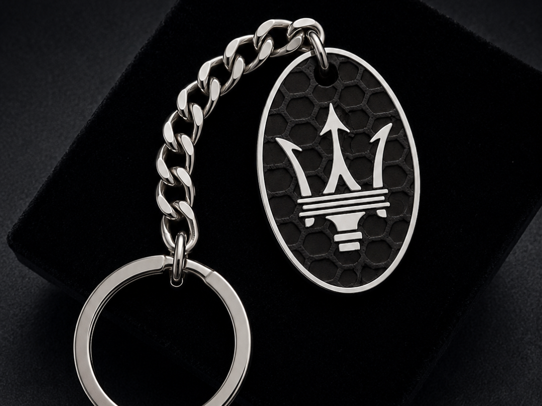 Maserati logo keychain