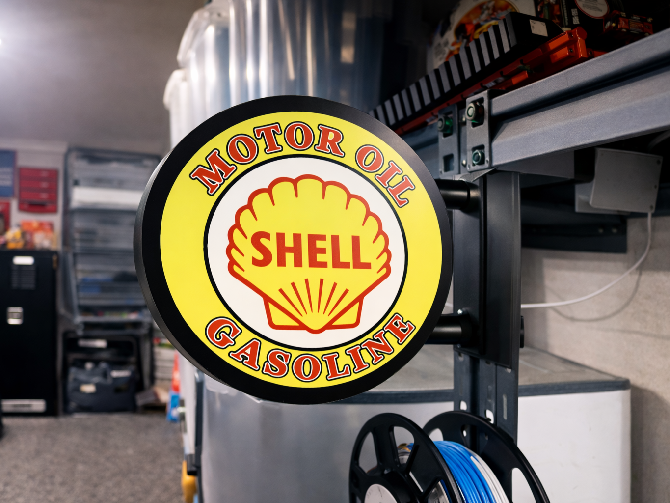 Shell Motor Oil Pub Sign 2-Sided 3D Printed Garage