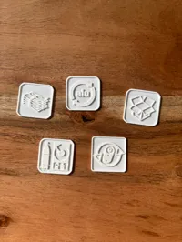 each sign on its own plate