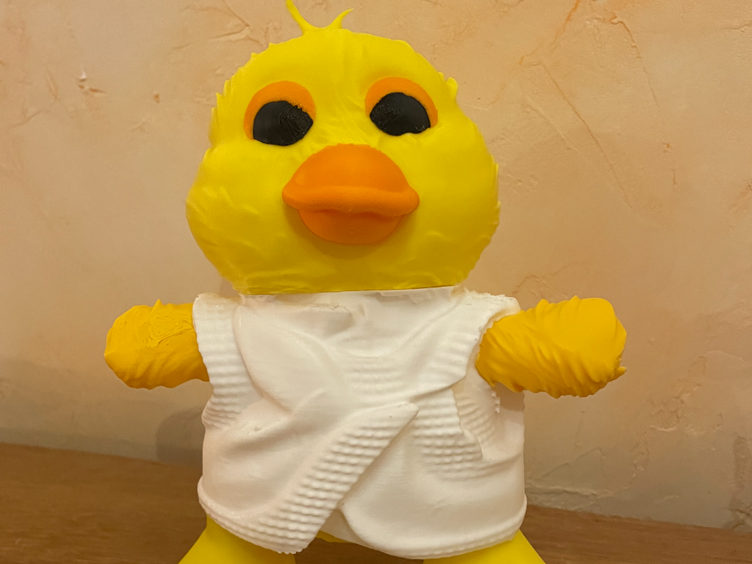 peluche  poussin  judoka  