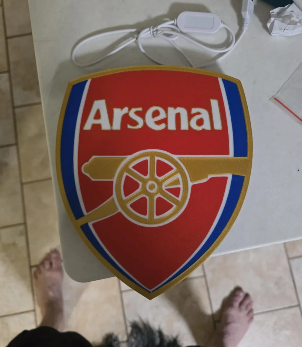 Arsenal FC LED Lightbox - Free 3D Print Model - MakerWorld