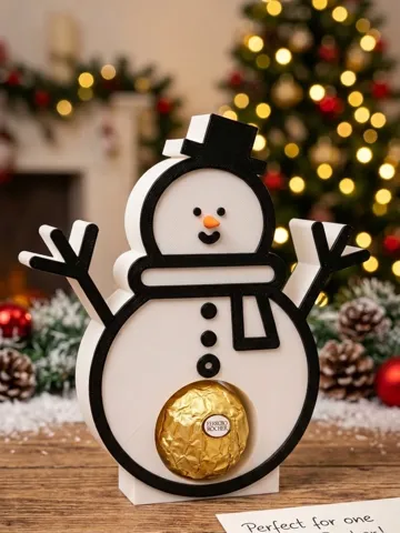 Modelo para impresión 3D: Süßer Schneemann mit Ferrero Rocher-Bauch — vista de referencia 2