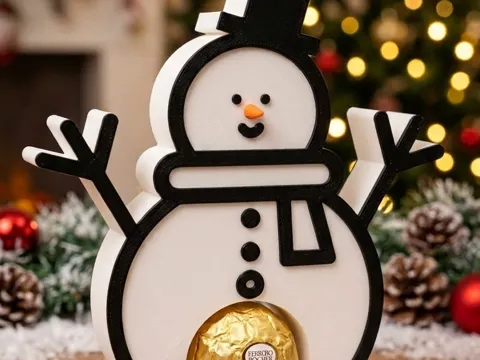 Modelo para impresión 3D: Süßer Schneemann mit Ferrero Rocher-Bauch — referencia de MakerWorld