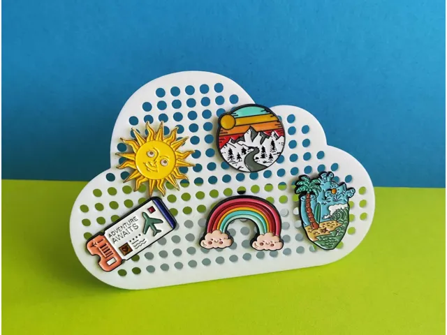 cloud pin and earrings stand