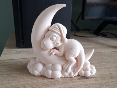 Sleeping Baby T-Rex on Moon