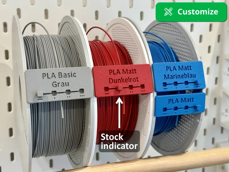 Filament Clip with Label and Stock Indicator 