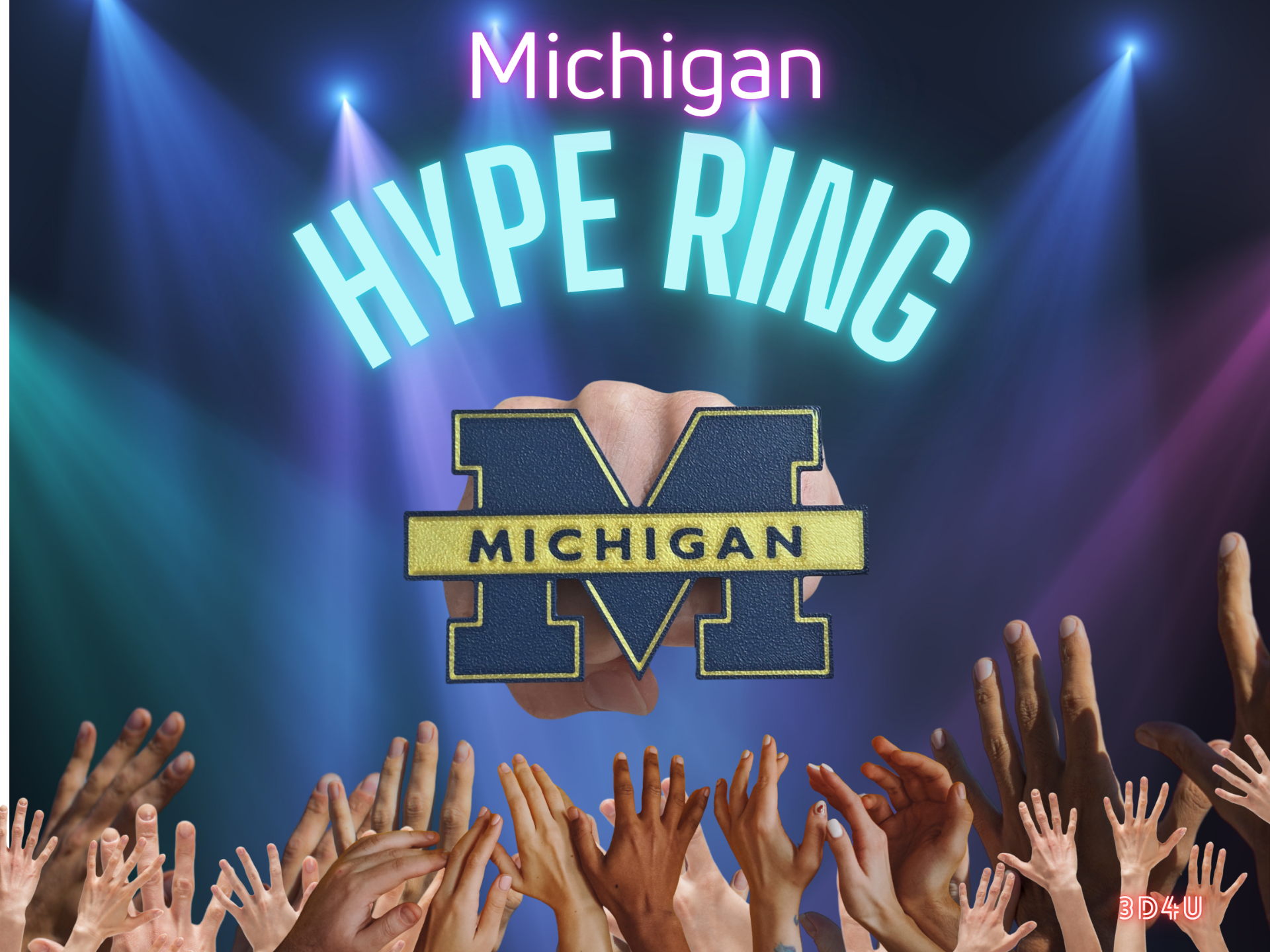 Block M Michigan Hype Ring