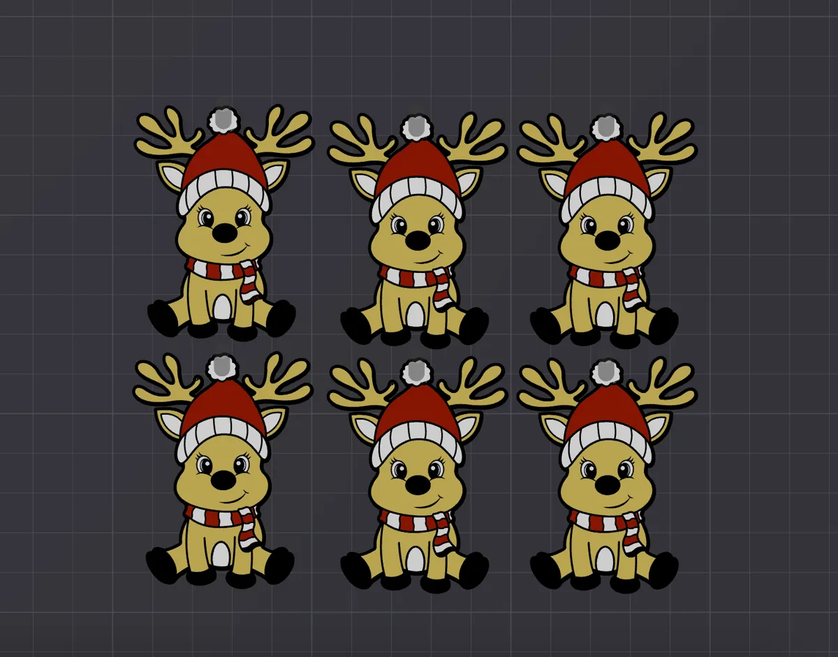 Reindeer Christmas keychain by Office.3D MakerWorld: Download Free 3D Models - 3D model önizlemesi