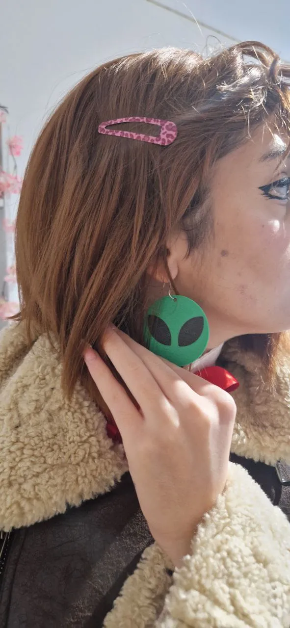 Round Alien Earrings view 3