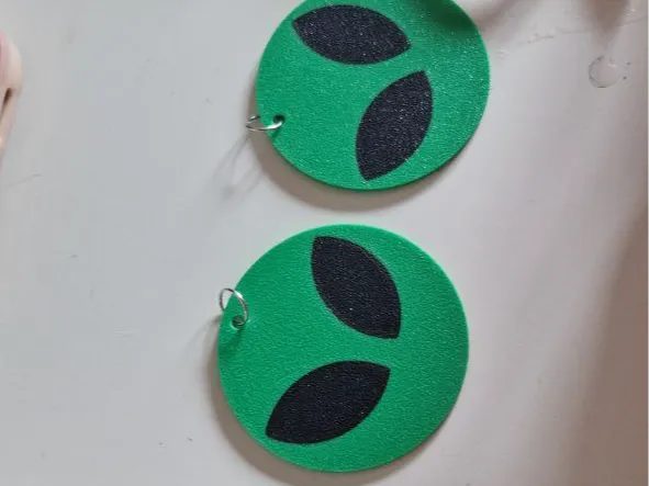Round Alien Earrings